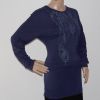 Damen-Longshirt-Kleid-Ruecken-U-Ausschnitt-Blau-Groesse-38-40-Nr1