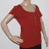Damen-T-Shirt-Baumwolle-kurze-Aermel- Mittelbraun-Rot-Farbe -Groesse-38-Nr1
