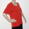Gina-Laura-Damen-T-Shirt-Baumwolle-kurze-Aermel- Rot-Farbe-Basic-Collection-Groesse-L-Nr1