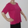 Pascarel-Damen-T-Shirt-Baumwolle-kurze-Aermel- Magenta-Pink-Farbe-Groesse-42-44-L-Nr1